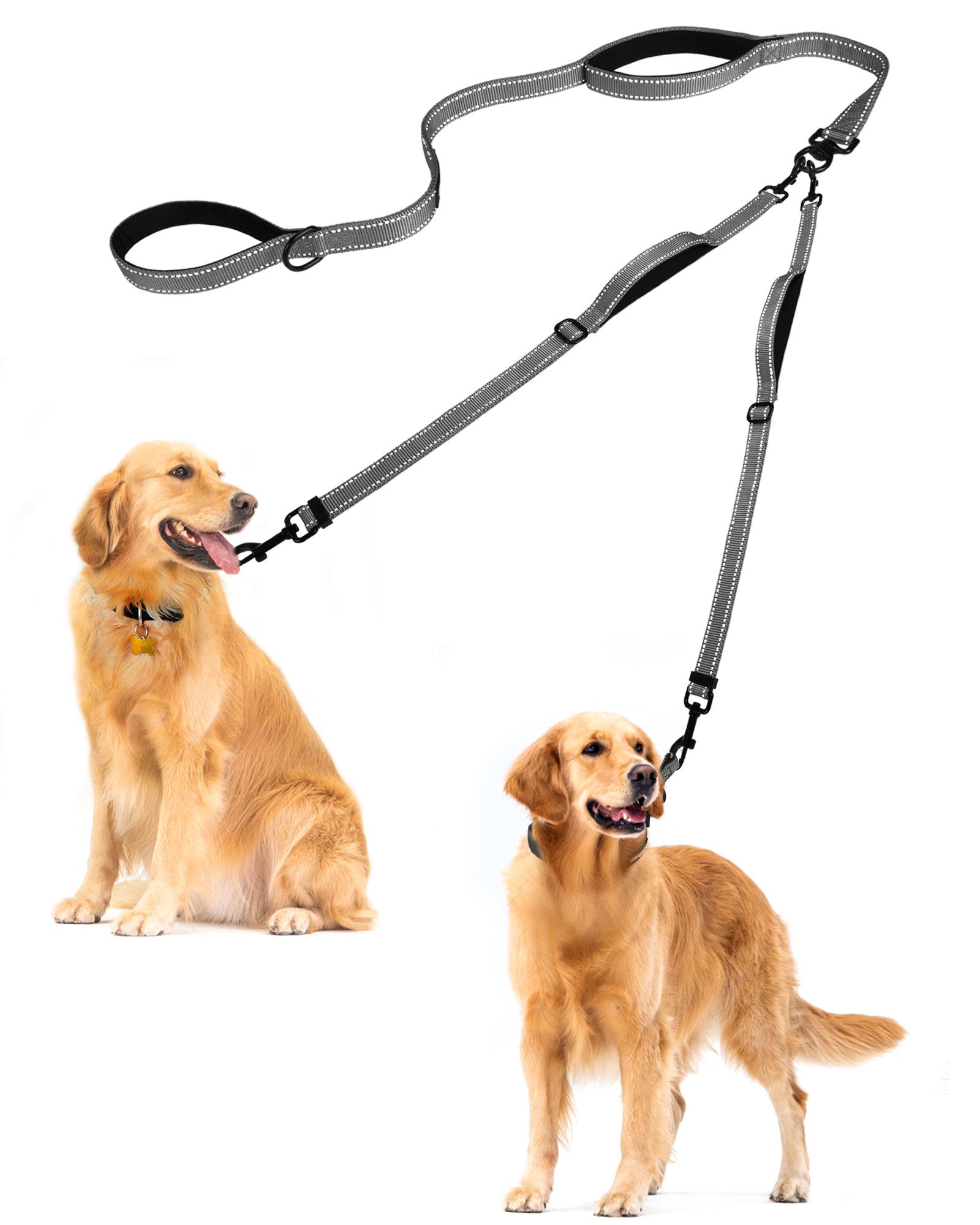 PetBonus Double Dog Leash No Tangle Dual Dog Leash Reflective Walkin